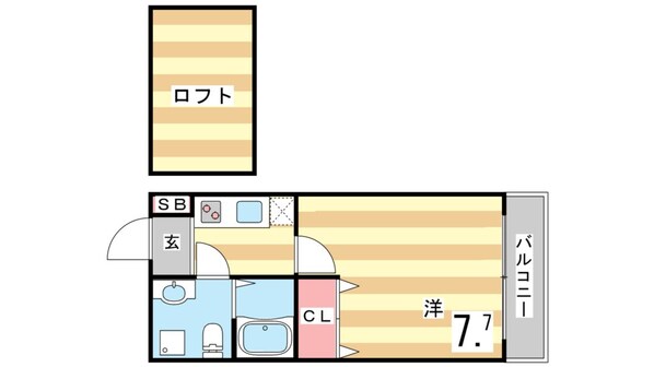 六甲道駅 徒歩9分 7階の物件間取画像